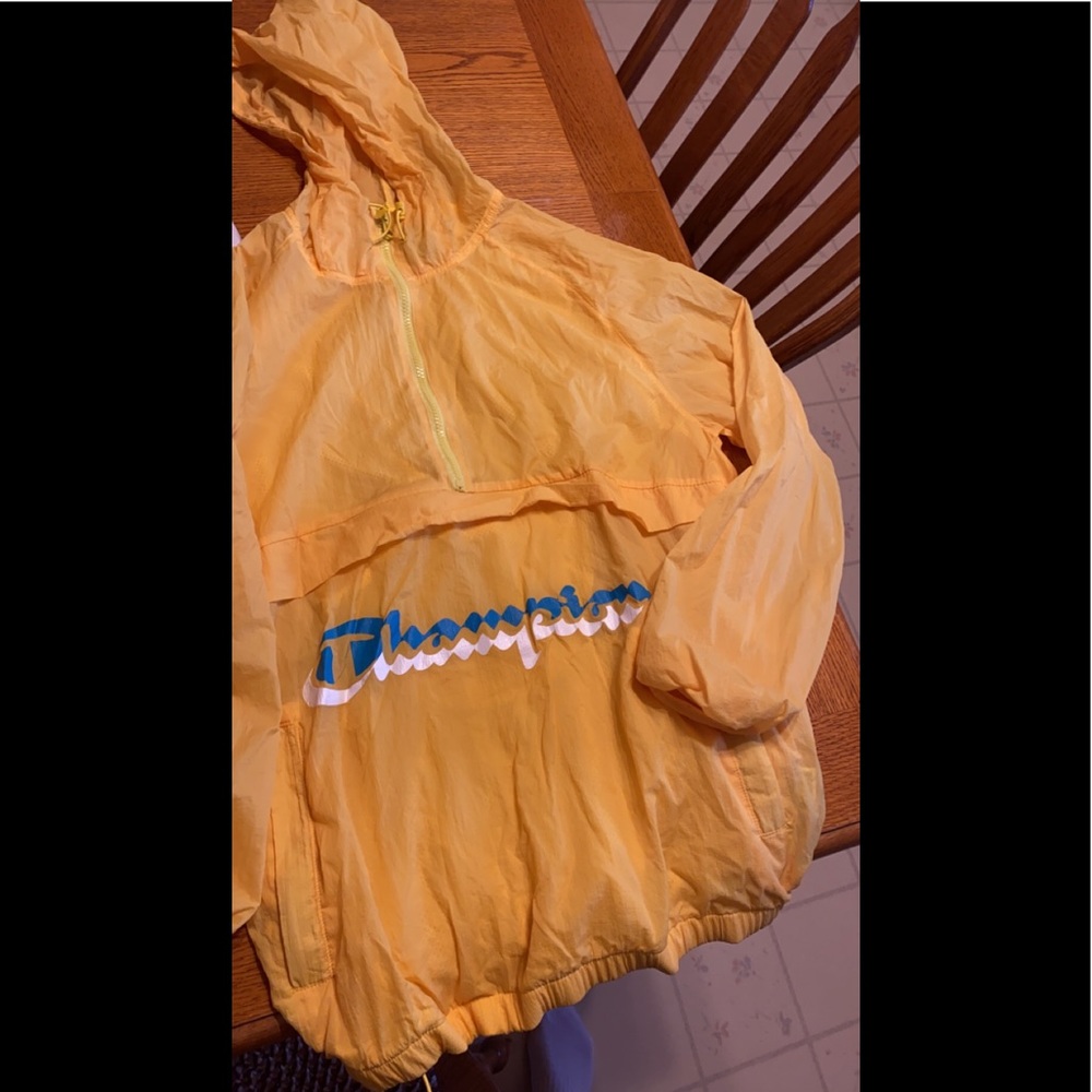 yellow champion windbreaker